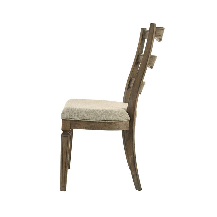Parfield - Side Chair Set of 2) - Fabric & Weathered Oak