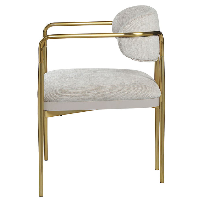 Zayn - Arm Chair Set of 2) - Beige Chenille & Gold