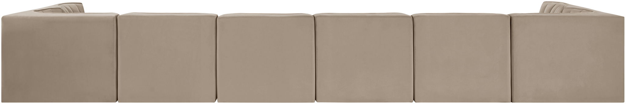 Rummi - Velvet Performance Fabric Upholstered 8 Piece Modular Sectional (With 2 Corner Chairs)
