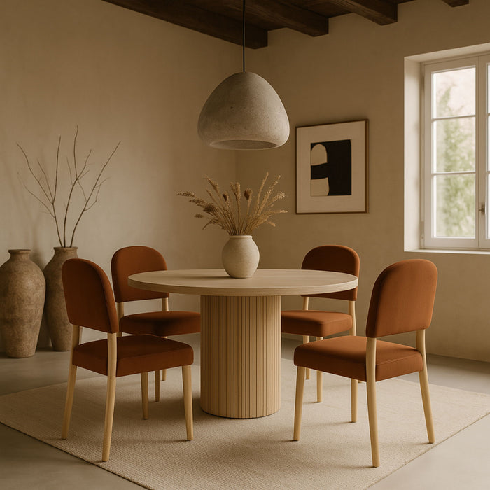Varinelle - Velvet Dining Chair (Set of 2) - Natural Frame