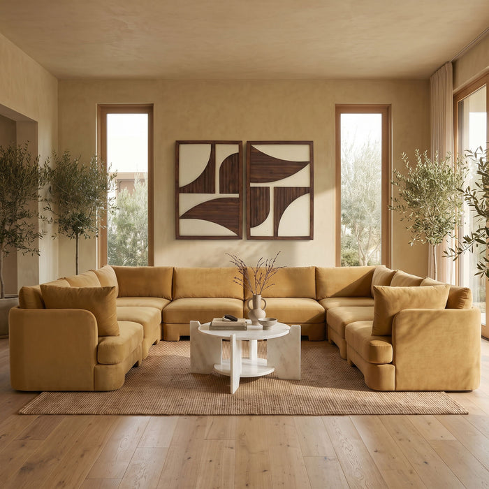 Hammond - Velvet Performance Fabric Upholstered 8 Piece U-Shaped Sectional