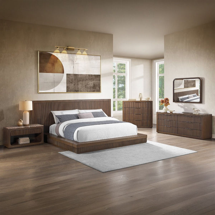 Leanna - Dresser With Wood Top - Brown Oak