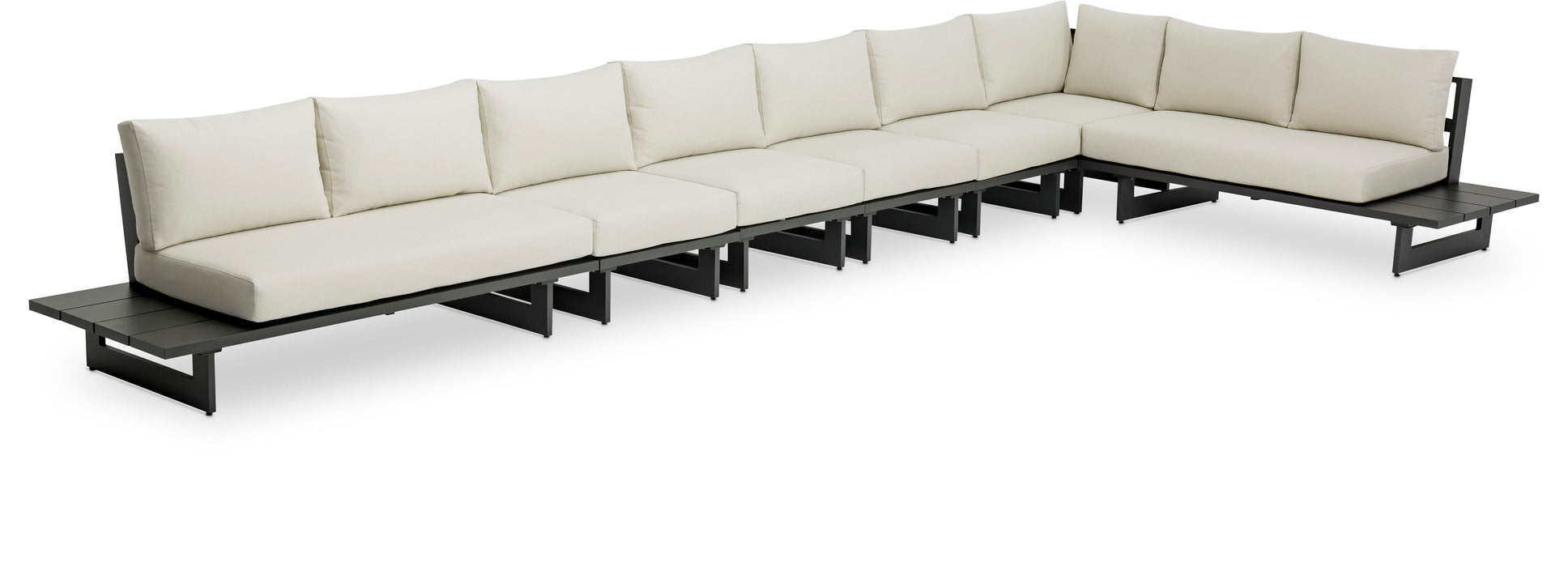 Maldives - 7 Piece Water Resistant Outdoor Patio Modular Sectional With Gray Base