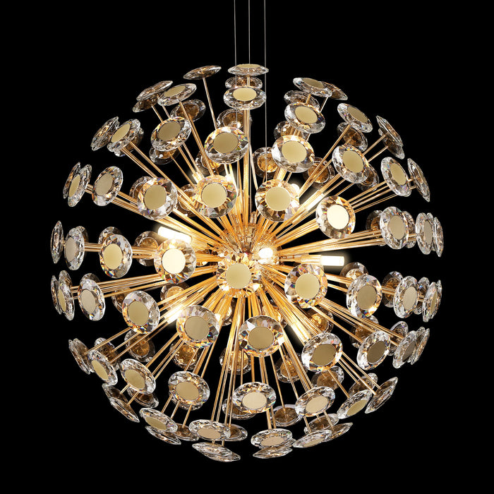 Michael Amini Lighting - Pendant 18 Light-Round Crystal Chandelier - Gold
