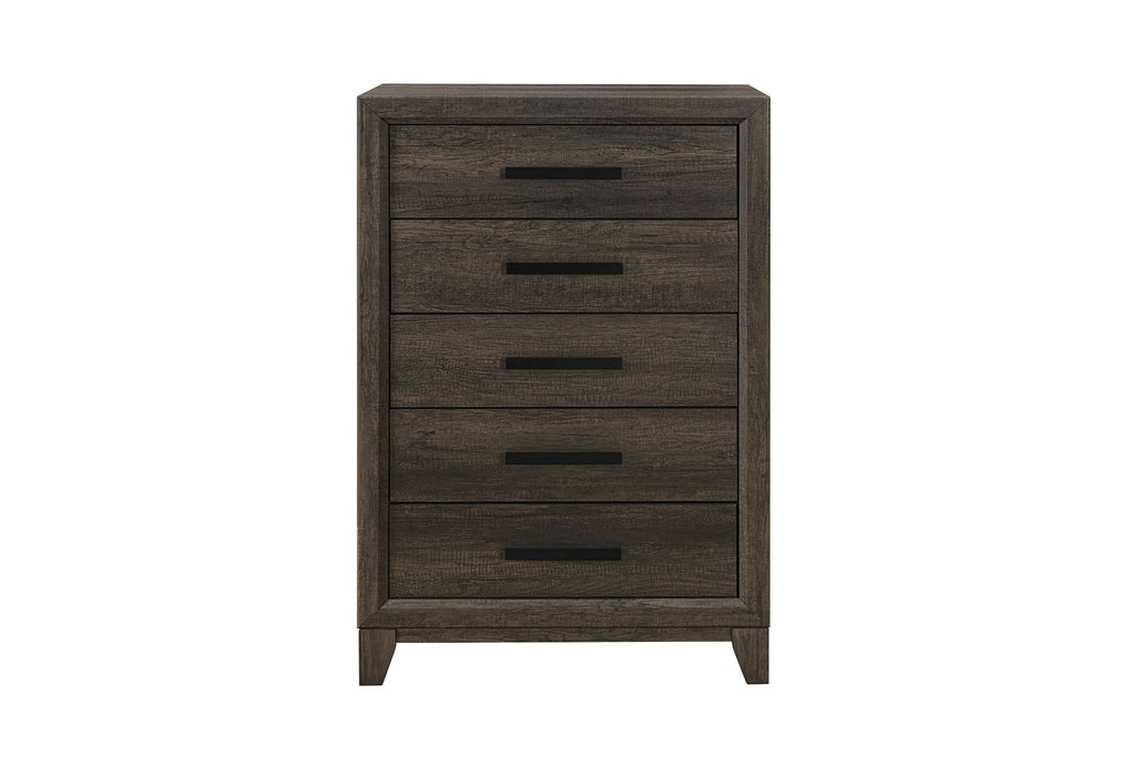 Harmony - 5 Piece Full Bedroom Set (Bed, Dresser & Mirror, Nightstand, Chest) - Dark Brown
