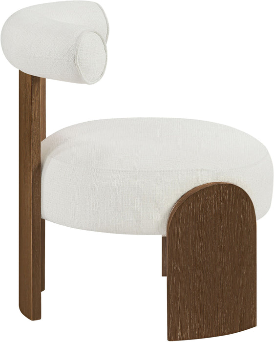 Calder - Linen Textured Fabric Upholstered Accent Chair - Painted Brown Base