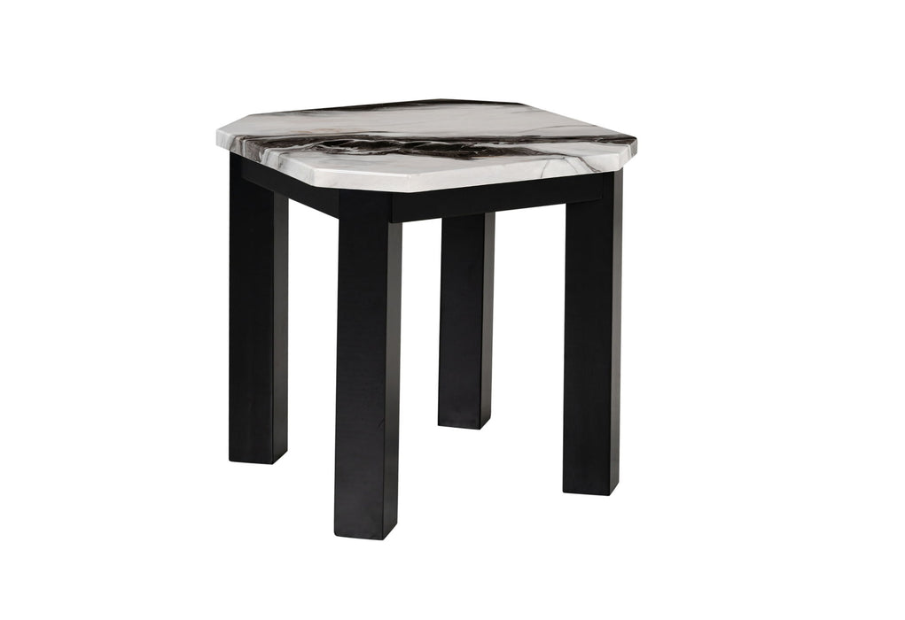 T06 - Coffee Table With 2 End Tables - Black / White