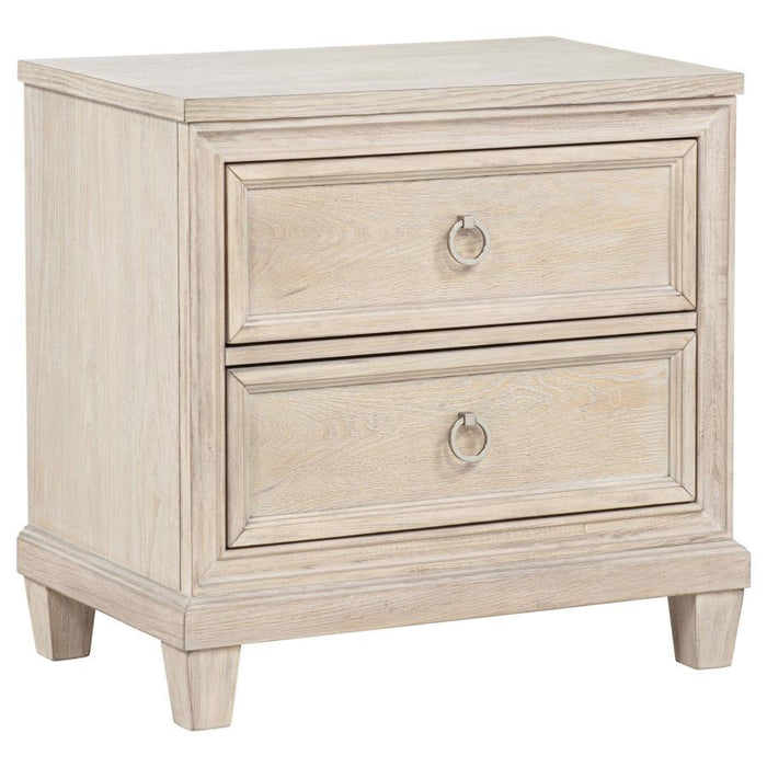 Pembroke - 2-Drawer Nightstand Bedside Table - Washed Oak