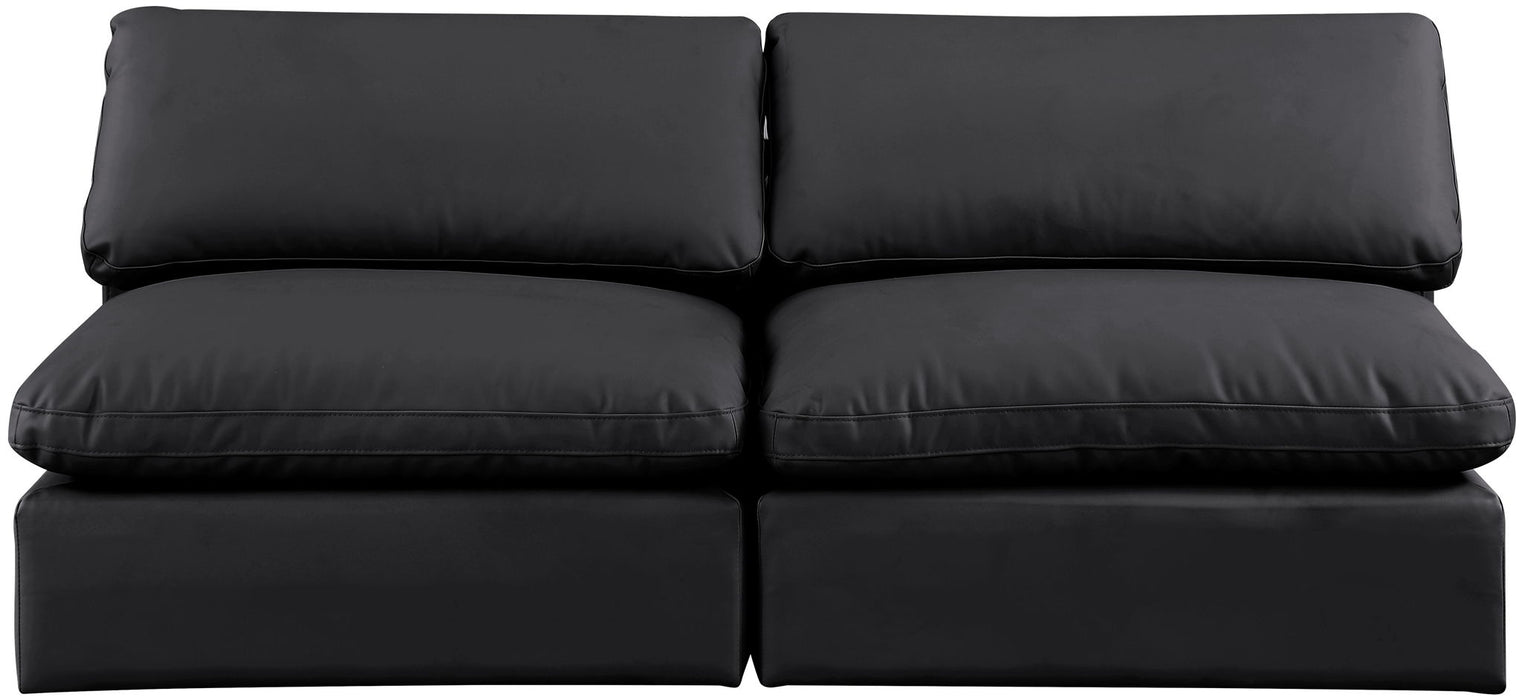 Comfy - Faux Leather Modular Armless Sofa 2 Seats