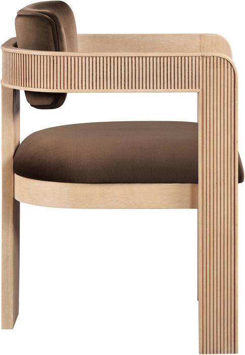 Sacha - Velvet Dining Chair With Natural Base (Set of 2)