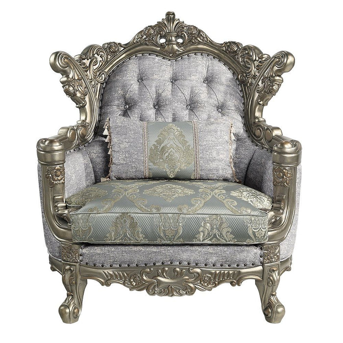 Miliani - Chair With Pillow - Fabric & Antique Bronze
