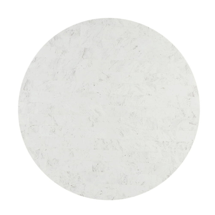 Kala - Round Dining Table With Marble Top - Natural Marble Top & Oak