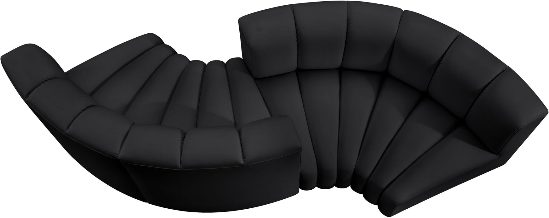 Arc - Faux Leather 4 Piece Curved Modular Sofa