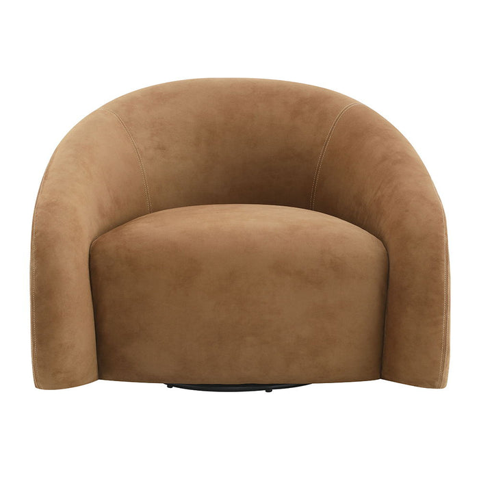 Zoey - Accent Chair With Swivel - Chocolate Suede