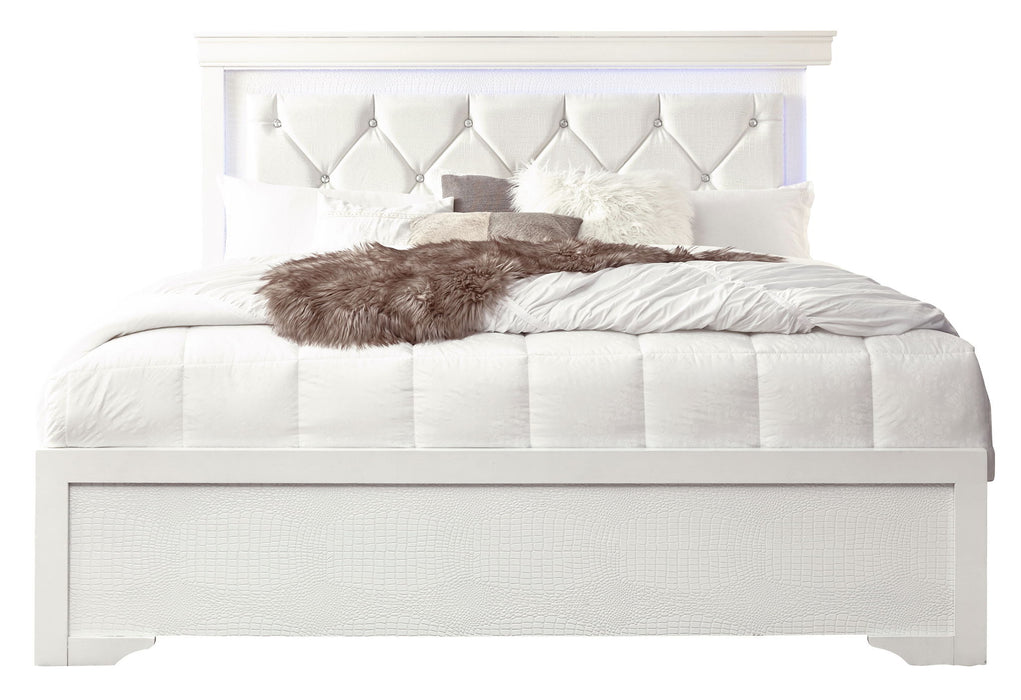 Pompei - Full Bed With LED - White