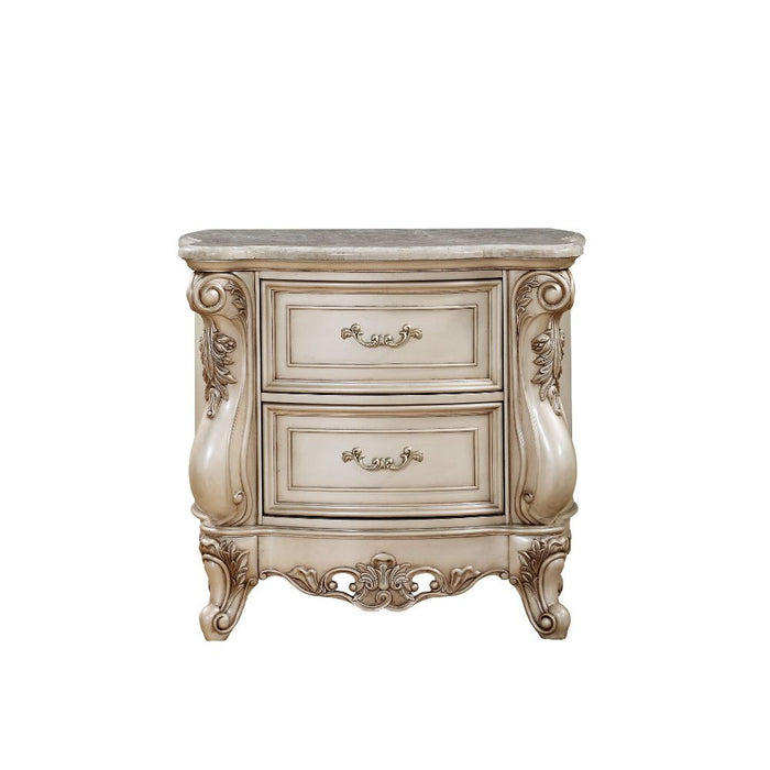 Gorsedd - Nightstand With Marble Top - Marble Top & Golden Ivory