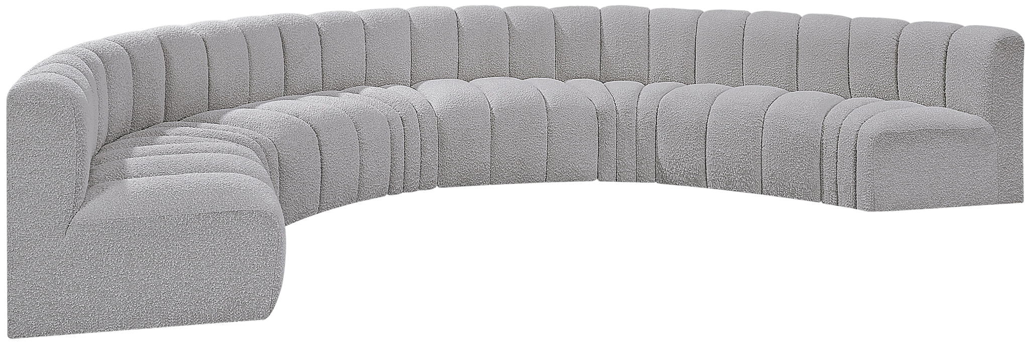 Arc - Boucle Fabric 8 Piece U-Shaped Modular Sofa