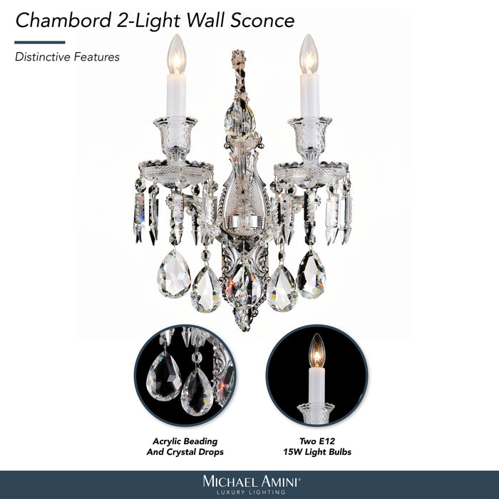 Michael Amini Lighting - Chambord Crystal Wall Sconce - Clear