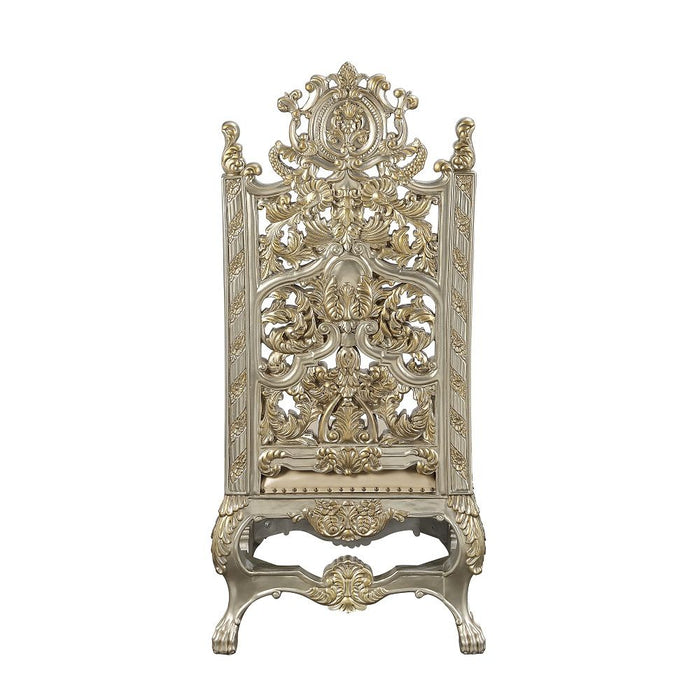Danae - Arm Chair (Set of 2) - Synthetic Leather , Champagne & Gold