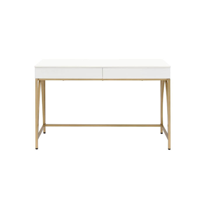 Lightmane - Writing Desk Same Ac00900) - White High Gloss & Gold