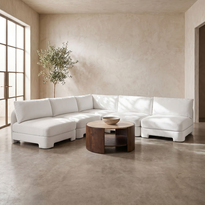Hammond - Velvet Performance Fabric Upholstered 5 Piece Armless Sectional