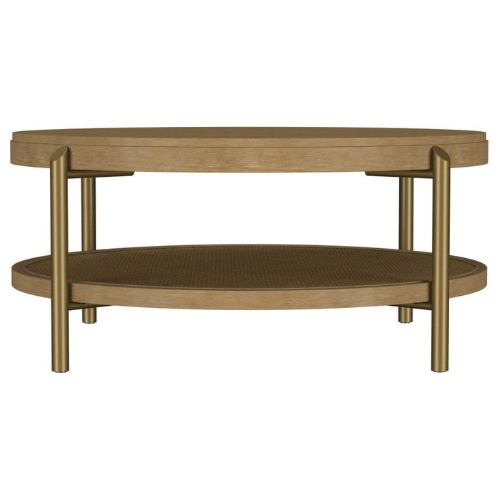 Arini - Round Coffee Table With Storage Shelf