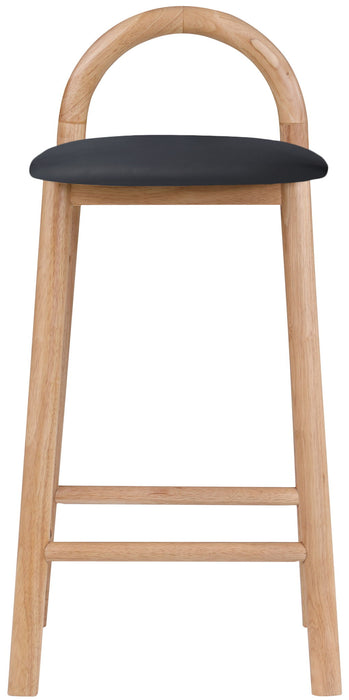 Calvin - Faux Leather Stool - Light Brown Legs