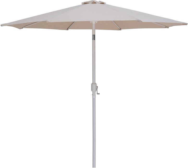 Fiji - Aluminum Patio Umbrella With Round Teak And White Base