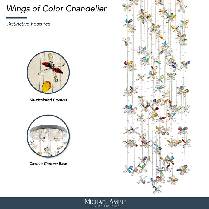 Michael Amini Lighting - Wings Of Color Crystal LED Chandelier - Clear