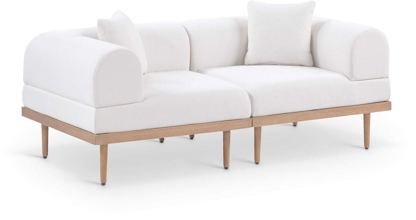 Laguna - 2 Piece Resilient Water Resistant Fabric 71" Upholstered Outdoor Patio Modular Loveseat