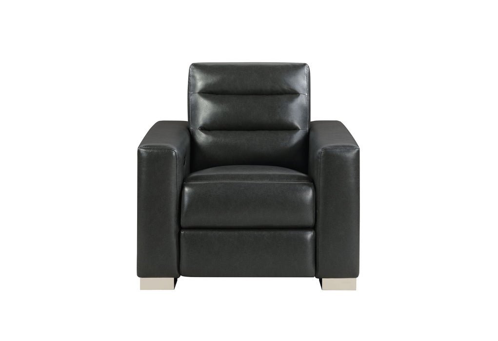 Ylime - Power Recliner With Bookcase LED - Charcoal