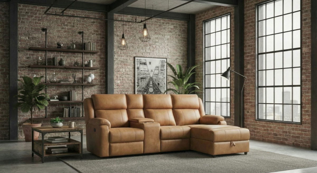 U6980 - Sectional - Brown