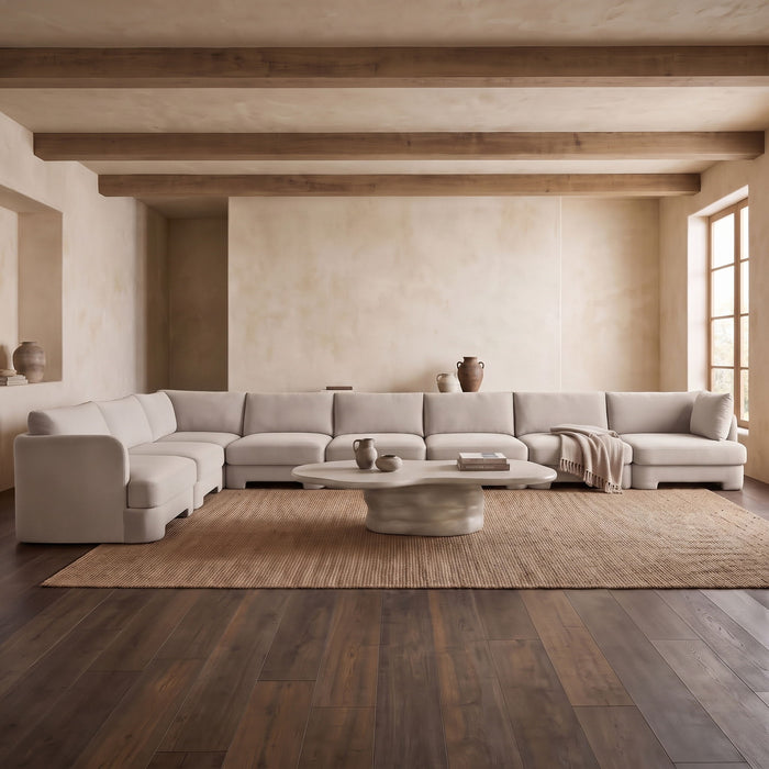 Hammond - Velvet Performance Fabric Upholstered 8 Piece L-Shaped Sectional