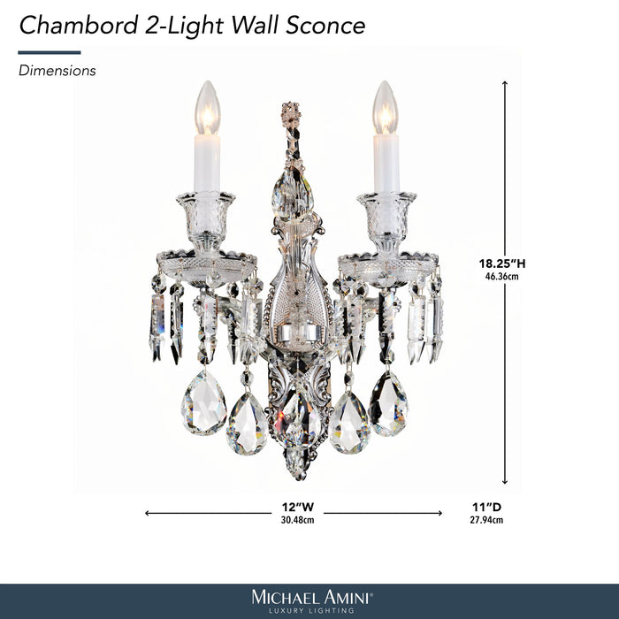 Michael Amini Lighting - Chambord Crystal Wall Sconce - Clear