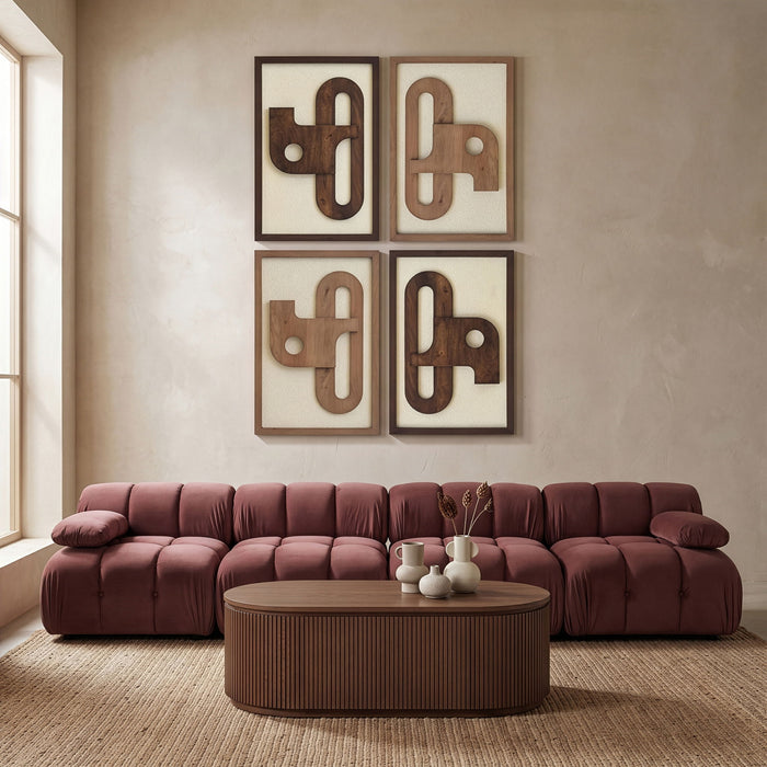 Arid - 4 Piece Two-Color Wall Art - Natural