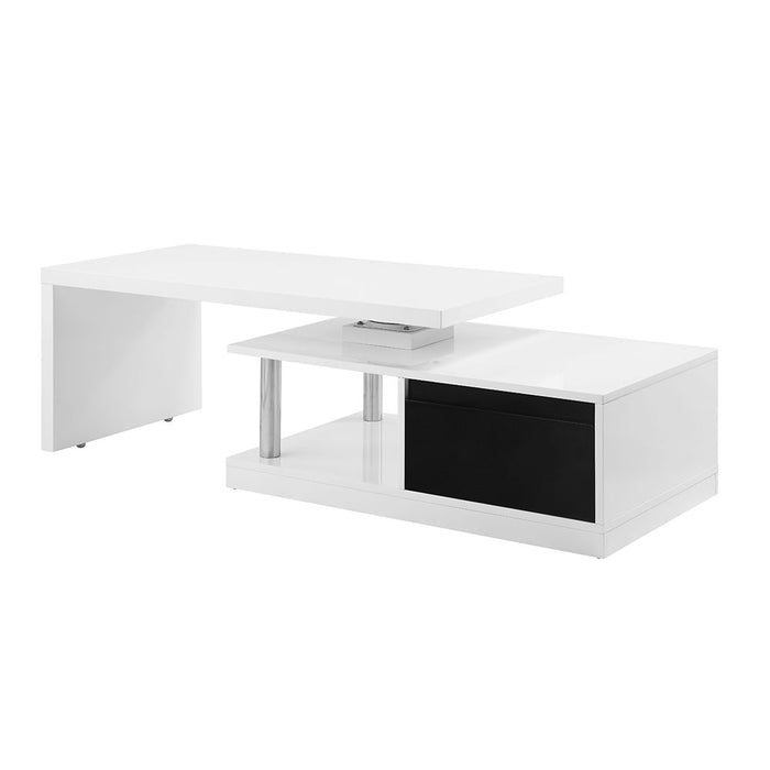 Buck II - Coffee Table With Swivel Top - White & Black High Gloss
