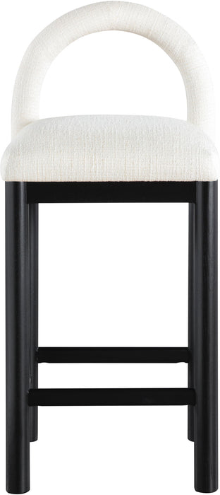Conrad - Linen Counter Stool With Black Legs