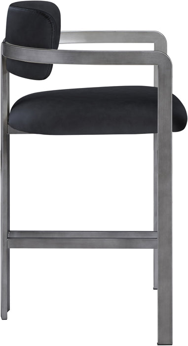 Aurum - Vegan Leather Upholstered Counter Stool With Gray Base