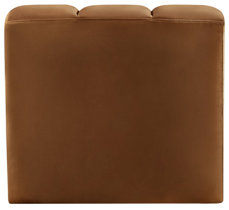 Arc - Velvet Curved Corner Chair - Saddle
