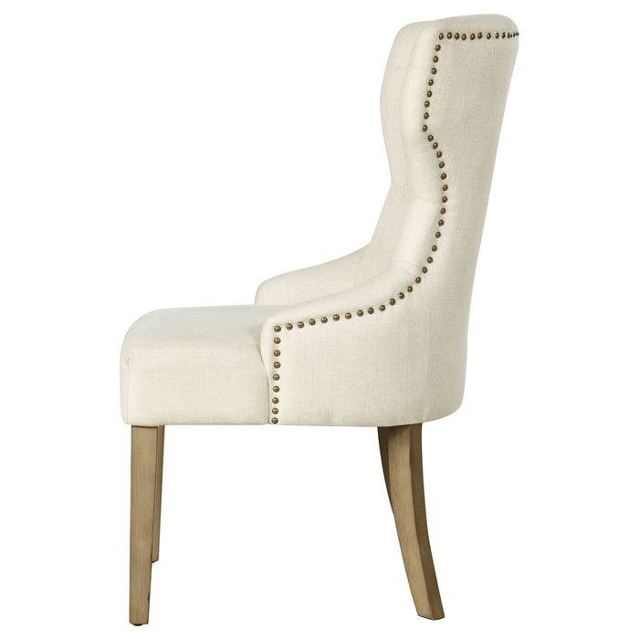 Baney Fabric Upholstered Dining Side Chair Beige and Rustic Honey