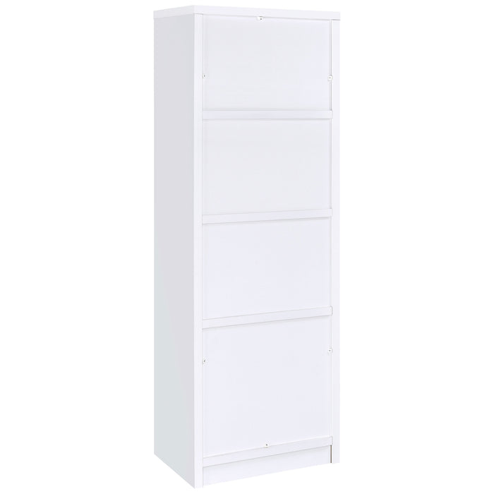 Laughlin 4-shelf Engineered Wood Media Tower White