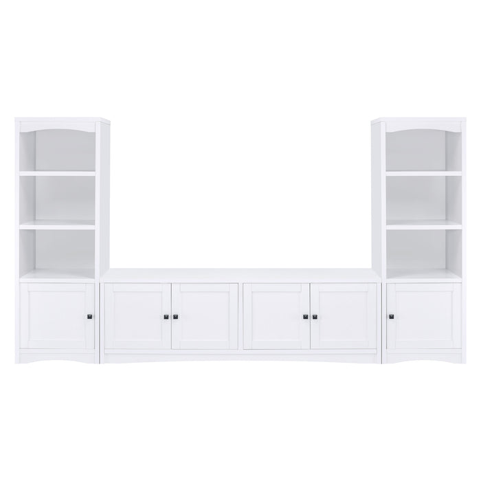 Laughlin 4-shelf Engineered Wood Media Tower White