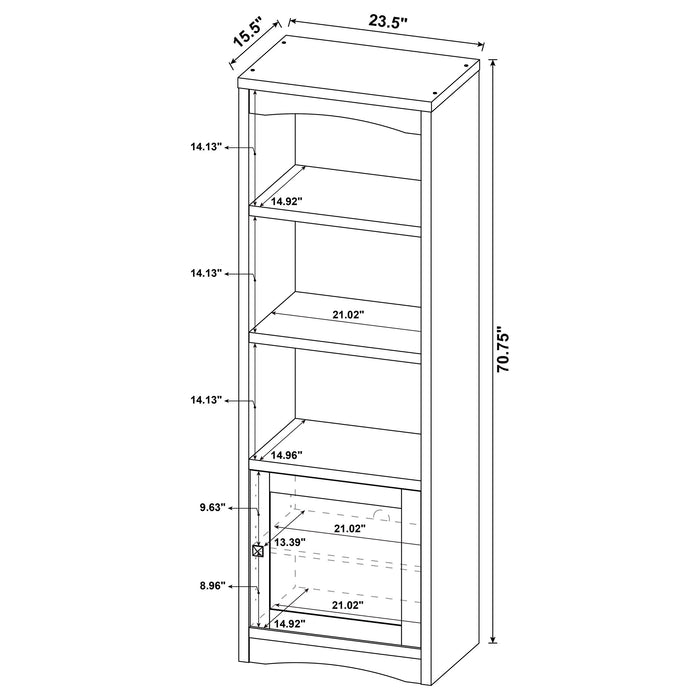 Laughlin 4-shelf Engineered Wood Media Tower Dark Pine