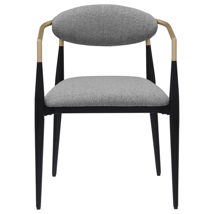 Bradbury Fabric Upholstered Dining Arm Chair Grey (Set of 2)
