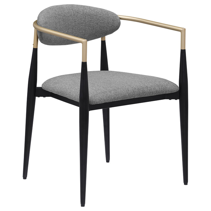 Bradbury Fabric Upholstered Dining Arm Chair Grey (Set of 2)