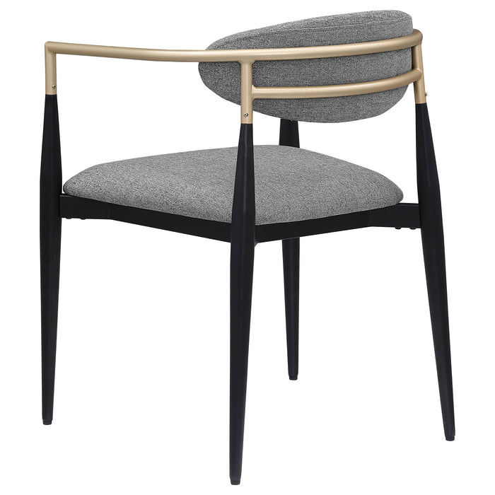 Bradbury Fabric Upholstered Dining Arm Chair Grey (Set of 2)