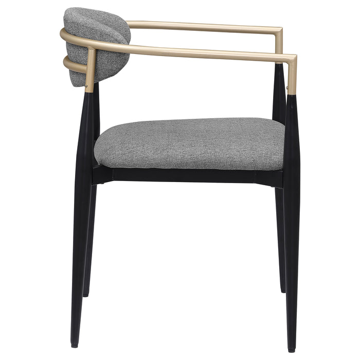 Bradbury Fabric Upholstered Dining Arm Chair Grey (Set of 2)