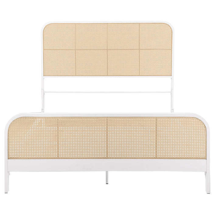 Lanewood Open Cane Webbing Metal Eastern King Bed White