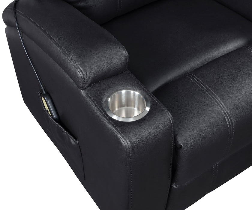 Armstrong Upholstered Power Lift Massage Recliner Espresso