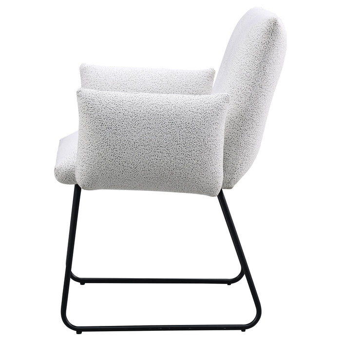 Ackland Upholstered Dining Arm Chair Light Grey (Set of 2)